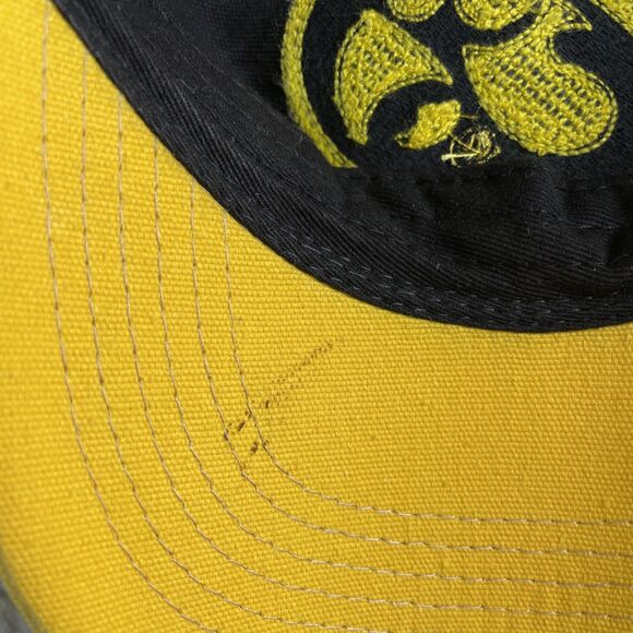 Iowa Hawkeyes Hat Cap Black Yellow Adjustable Strapback Mesh Back Retro - Picture 8 of 9